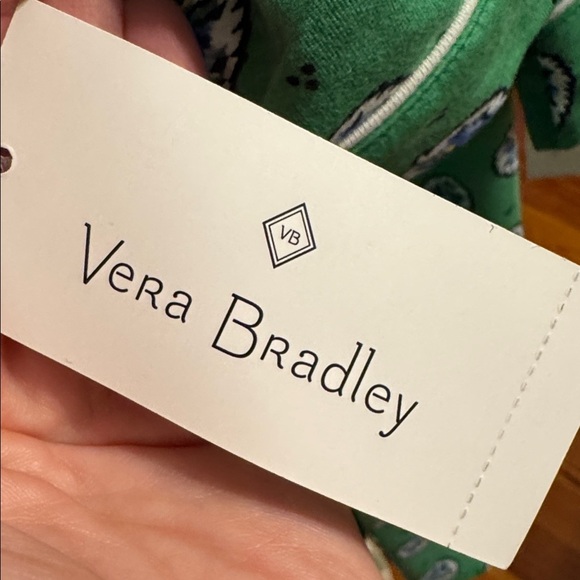 VERA BRADLEY Cotton Pajama Button Up Top Garden Green Leaf NEW - Picture 5 of 5